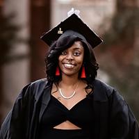 Christaine Patton in her cap and gown.